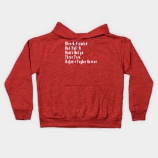 Bleach Blonde& Bad Built& Butch Body& Three Toe& Majorie TaylorGreene - White - Back Kids Hoodie